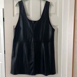 Mango Faux Leather Jumper Dress